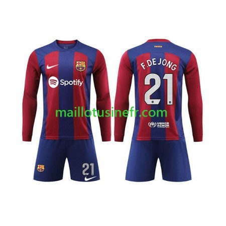 Maillot de Foot FC Barcelone Frenkie de Jong 21 Domicile 2023-24 Manches Longues - Enfant Maillot de Foot FC Barcelone Frenkie de Jong 21 Domicile 2023-24 Manches Longues - Enfant